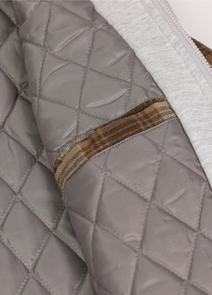 Detailed view of womens brown winter flannel jacket Inside pocket-XR1135CB-S,XR1135CB-M,XR1135CB-L,XR1135CB-XL,XR1135CB-XXL