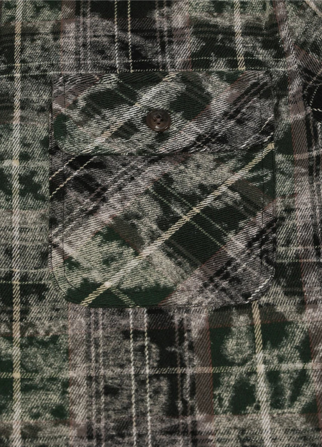 Timetrails Men's Acid Washed Plaid Flannel Shirt