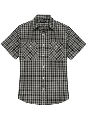 Women's Summer Nostalgia Plaid Short Sleeve Shirt