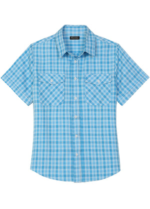 Women's Summer Nostalgia Plaid Short Sleeve Shirt