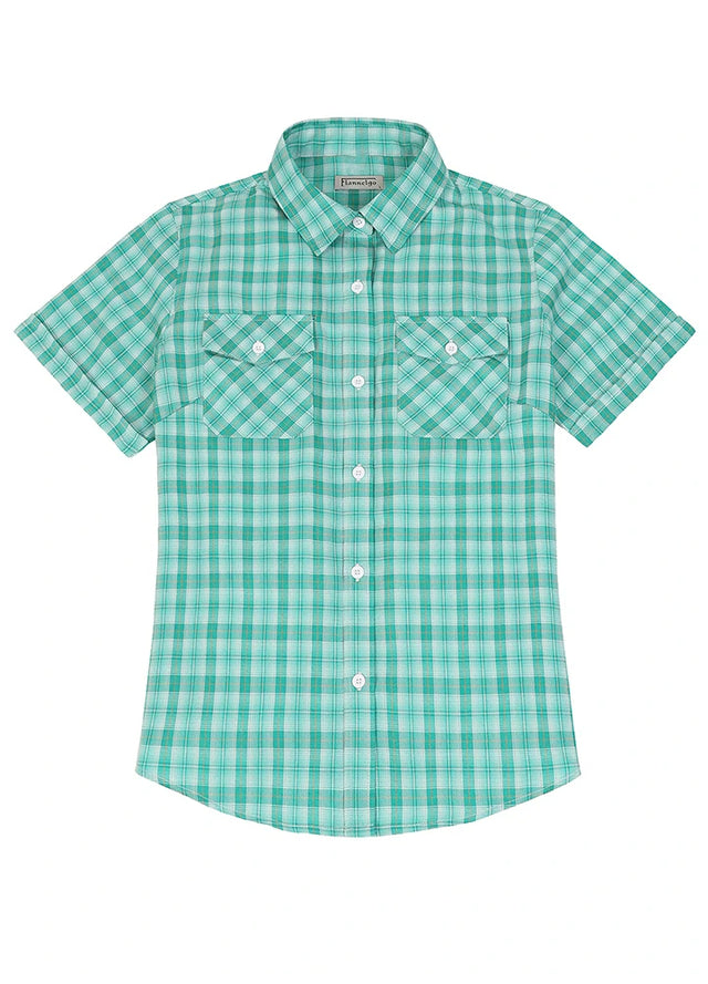 Women's Summer Nostalgia Plaid Short Sleeve Shirt