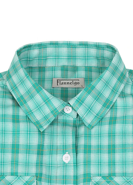 Women's Summer Nostalgia Plaid Short Sleeve Shirt