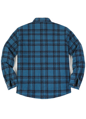 Men's Quilted Lined Snap Button Shirt Jacket