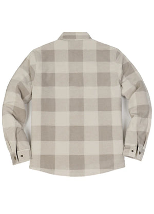 Men's Quilted Lined Snap Button Shirt Jacket