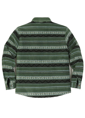 Men's Quilted Lined Snap Button Shirt Jacket