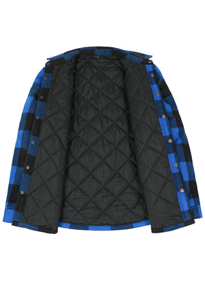 Men's Quilted Lined Snap Button Shirt Jacket