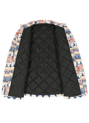 Men's Quilted Lined Snap Button Shirt Jacket