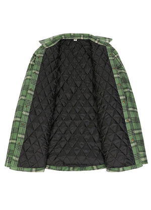Men's Quilted Lined Snap Button Shirt Jacket
