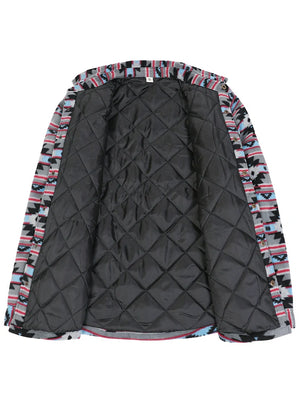 Men's Quilted Lined Snap Button Shirt Jacket