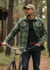Men's Quilted Lined Snap Button Shirt Jacket