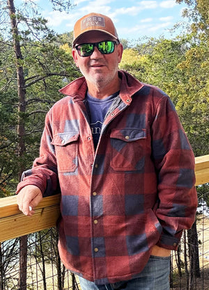 Men's Quilted Lined Snap Button Shirt Jacket