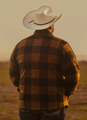 Men's Quilted Lined Snap Button Shirt Jacket