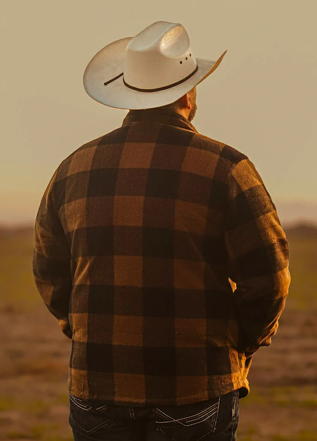 Men's Quilted Lined Snap Button Shirt Jacket