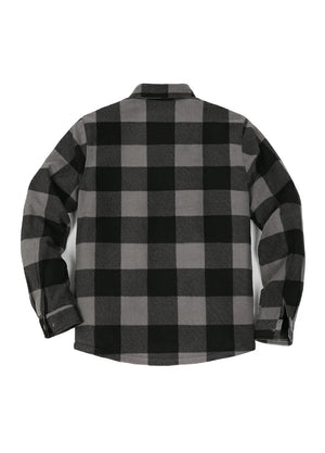 Kids Warm Quilted Lined Snap Button Shirt Jacket