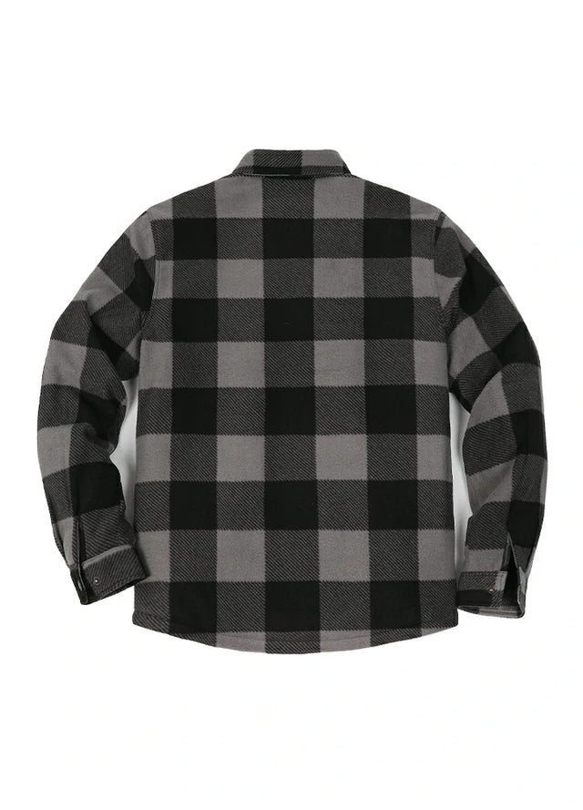 Kids Warm Quilted Lined Snap Button Shirt Jacket