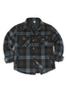 Kids Warm Quilted Lined Snap Button Shirt Jacket