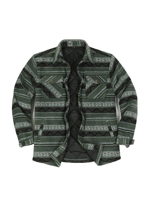 Warme, gesteppte, gefütterte Hemdjacke mit Druckknöpfen für Kinder