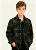 Kids Warm Quilted Lined Snap Button Shirt Jacket