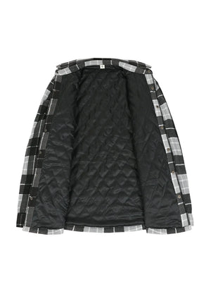 Kids Warm Quilted Lined Snap Button Shirt Jacket