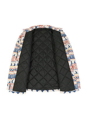 Warme, gesteppte, gefütterte Hemdjacke mit Druckknöpfen für Kinder