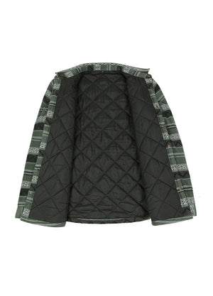 Warme, gesteppte, gefütterte Hemdjacke mit Druckknöpfen für Kinder