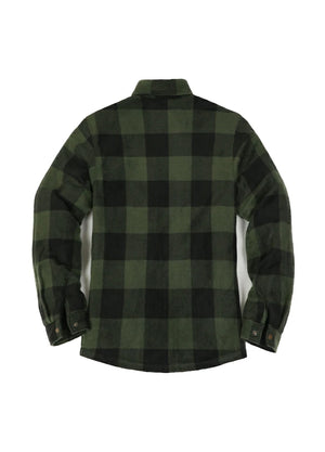 Women's Quilted Lined Snap Button Shirt Jacket