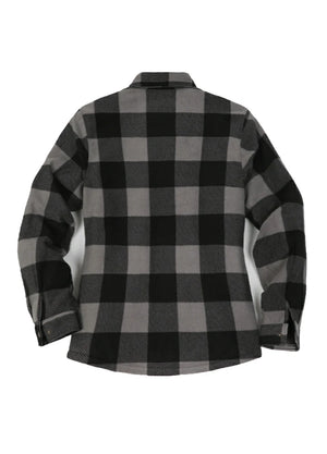 Women's Quilted Lined Snap Button Shirt Jacket