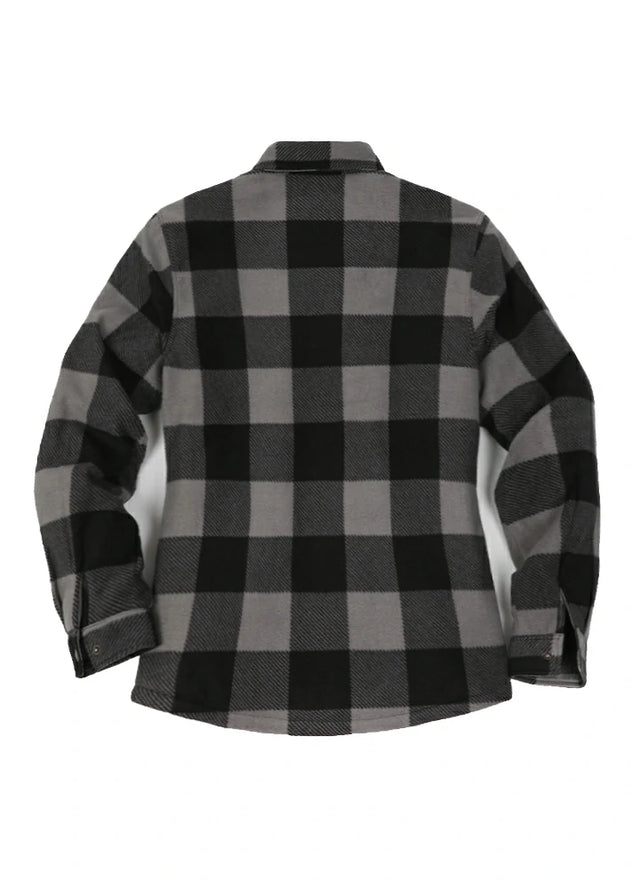 Women's Quilted Lined Snap Button Shirt Jacket