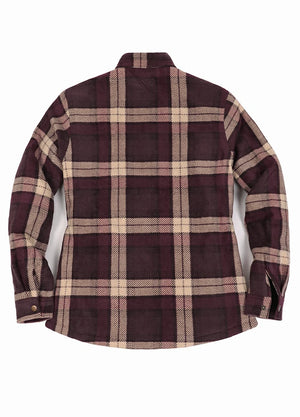 Women's Quilted Lined Snap Button Shirt Jacket