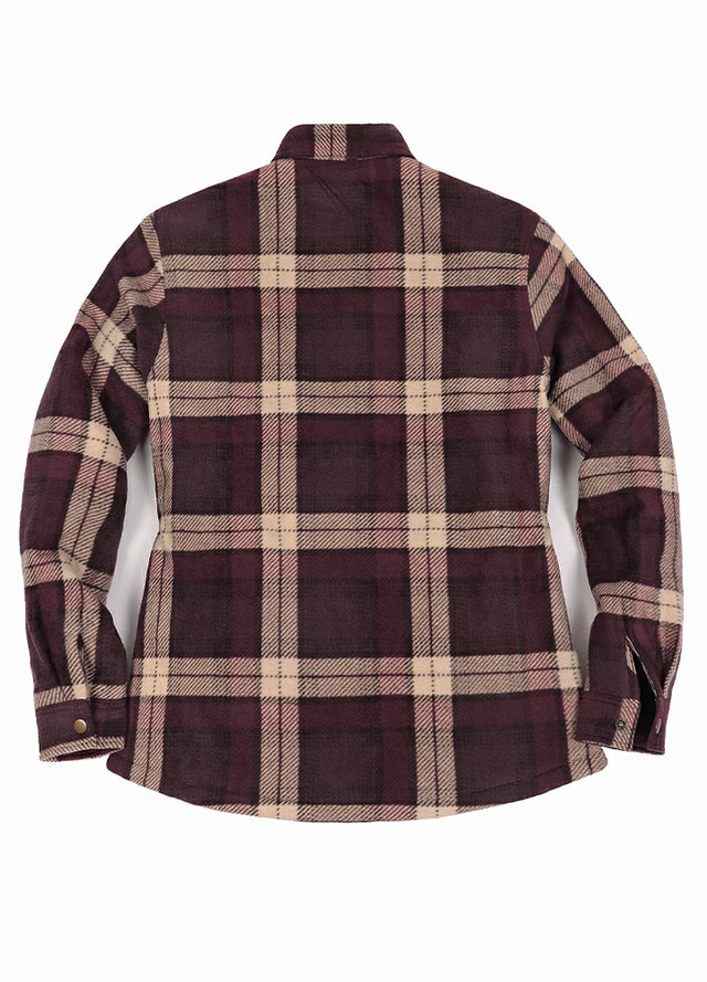 Women's Quilted Lined Snap Button Shirt Jacket