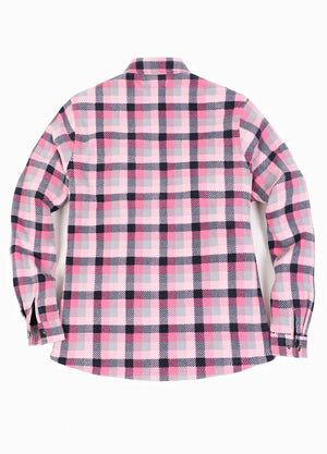 Women's Quilted Lined Snap Button Shirt Jacket