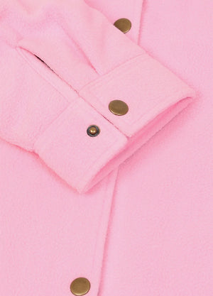 Women's Quilted Lined Snap Button Shirt Jacket
