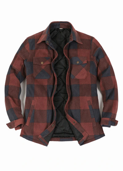 Women's Quilted Lined Snap Button Shirt Jacket