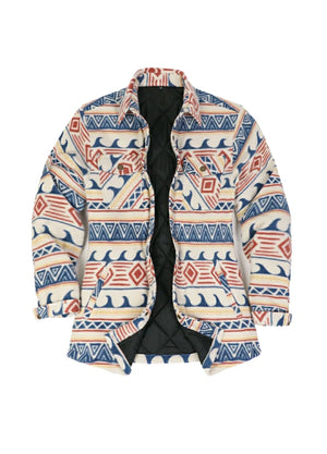 Women's Quilted Lined Snap Button Shirt Jacket