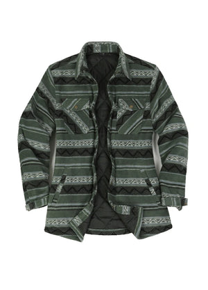 Women's Quilted Lined Snap Button Shirt Jacket