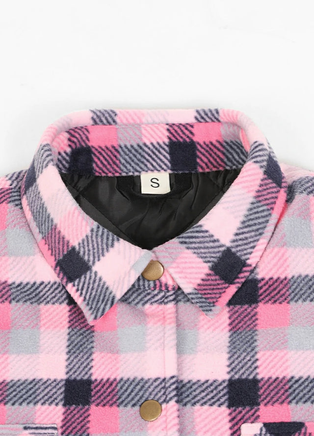 Women's Quilted Lined Snap Button Shirt Jacket