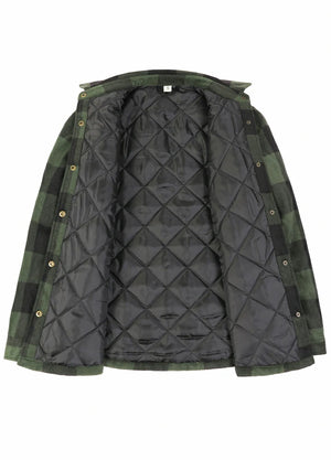 Women's Quilted Lined Snap Button Shirt Jacket