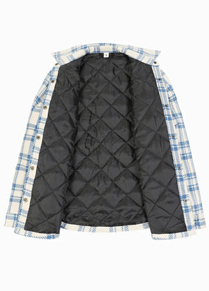 Women's Quilted Lined Snap Button Shirt Jacket