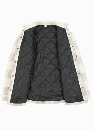 Women's Quilted Lined Snap Button Shirt Jacket