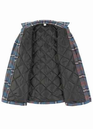Women's Quilted Lined Snap Button Shirt Jacket