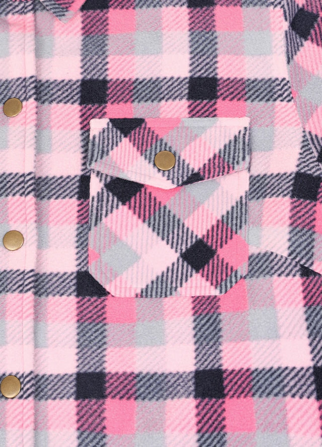 Women's Quilted Lined Snap Button Shirt Jacket