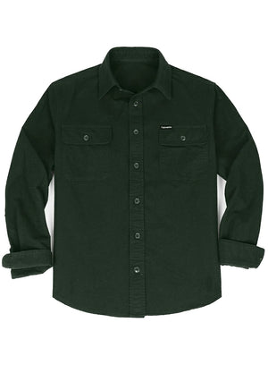 Men’s CPO-Inspired Midweight Flannel Shirt, Classic Workwear