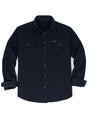 Front view of navy men's double brushed cpo-inspired lightweight flannel shirt-XR1180NY-S,XR1180NY-M,XR1180NY-L,XR1180NY-XL,XR1180NY-XXL,XR1180NY-3XL