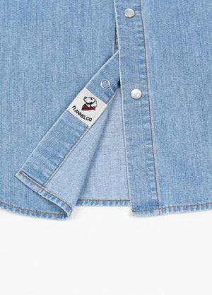 Men's Retro Pearl Snap Denim Western Shirt