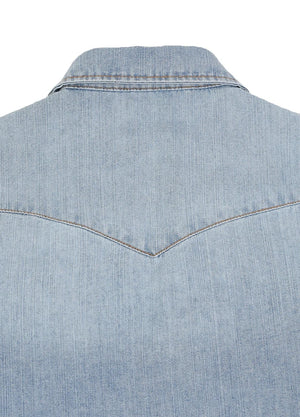 Kids Retro Pearl Snap Denim Western Shirt