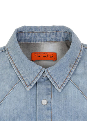 Kids Retro Pearl Snap Denim Western Shirt