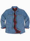 Men's Classic Denim Flannel Lined Shirt Jacket, Snap Button