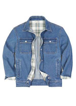 Women's Washed Denim Snap Button Jacket