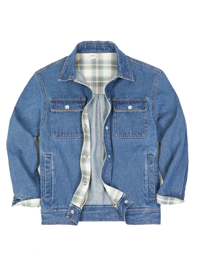 Women's Washed Denim Snap Button Jacket
