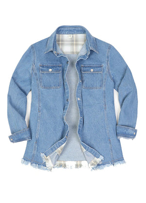 Women's Heritage Washed Denim Snap Oversized Shirt Jacket